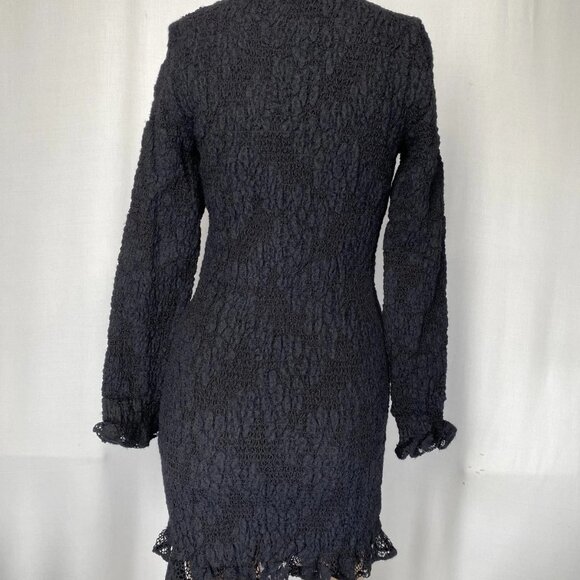 The Kooples Women’s Lace Ruffled Long-Sleeve Mini Dress – Black – Size 1/S - Picture 8 of 11